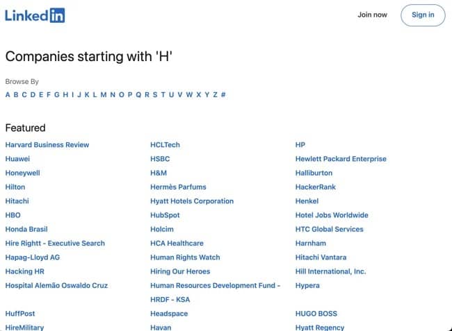 LinkedIn Company Directory