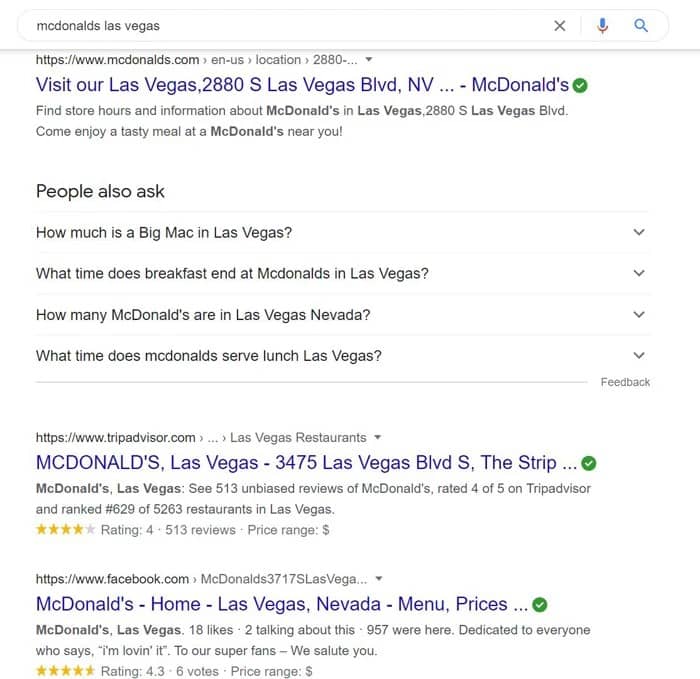McDonald’s in Las Vegas business listing
