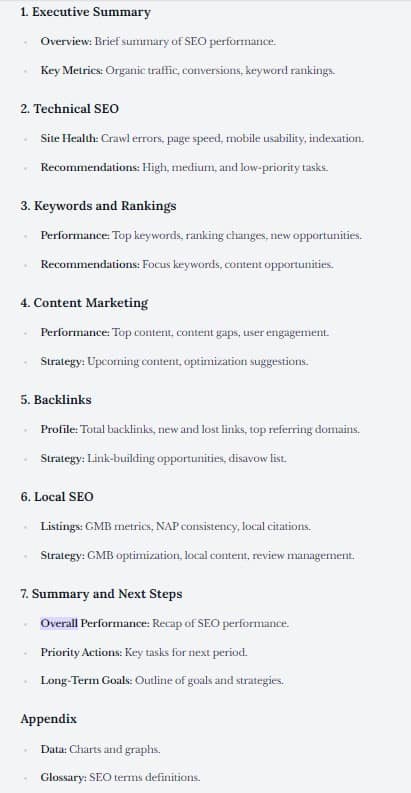 SEO Report Template