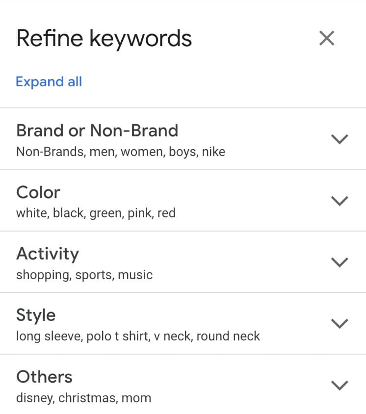 Refine keywords