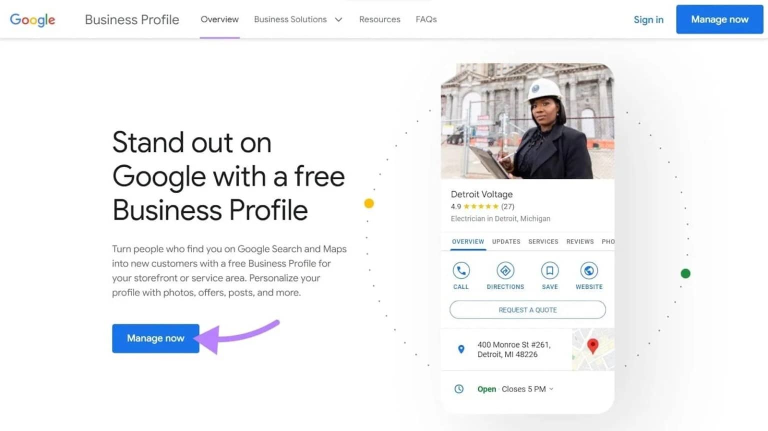 manage Google business profile